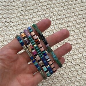 Anthropologie Colorful Chiclet Stretch Bracelet (set of 5)